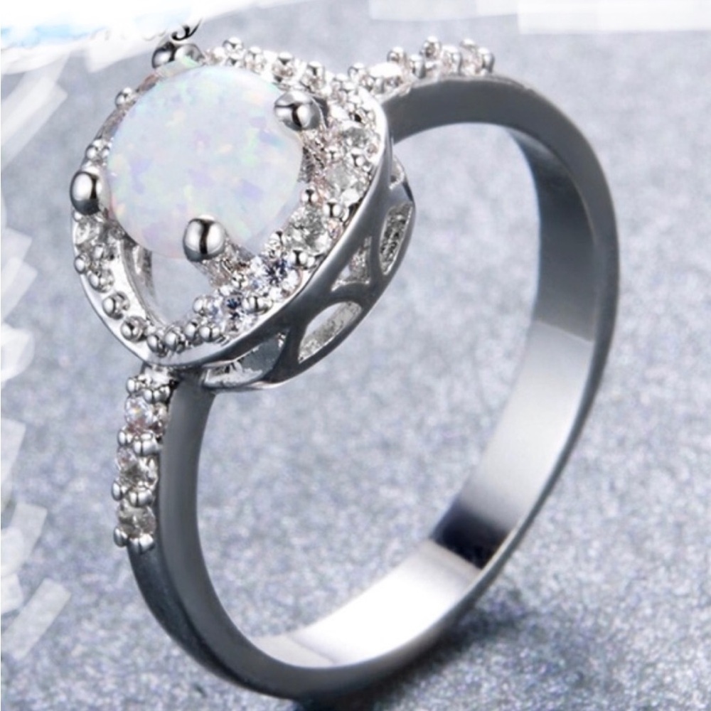 Fire Opal Sterling Silver Ring